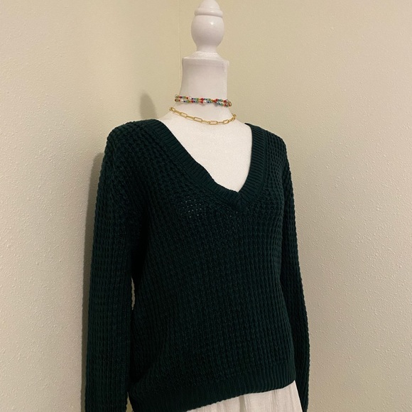Deep Forest Green Knit Oversized Sweater - Picture 9 of 11